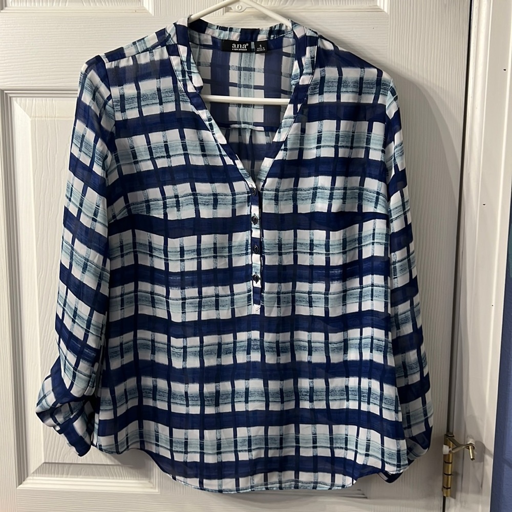 Cute sheer plaid blouse